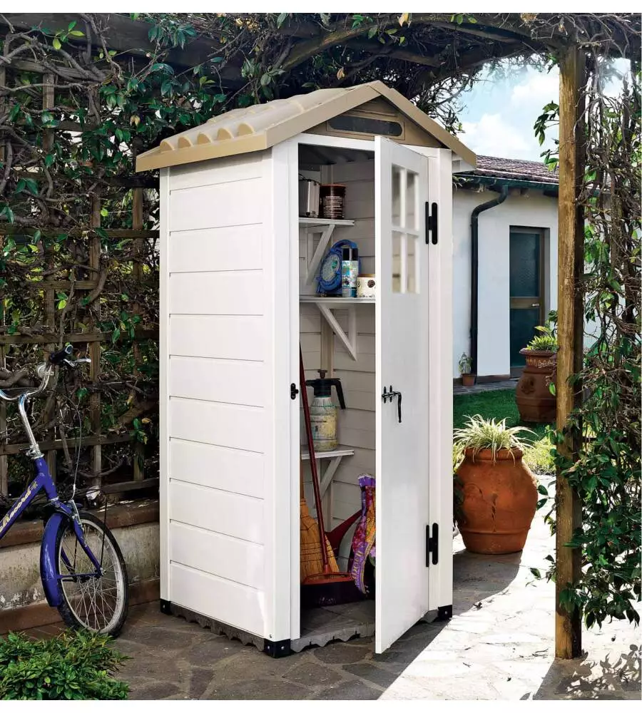CASETTA DA GIARDINO IN PVC GAROFALO "TUSCANY EVO 80" L.96,5 X P.96,5 X H.203